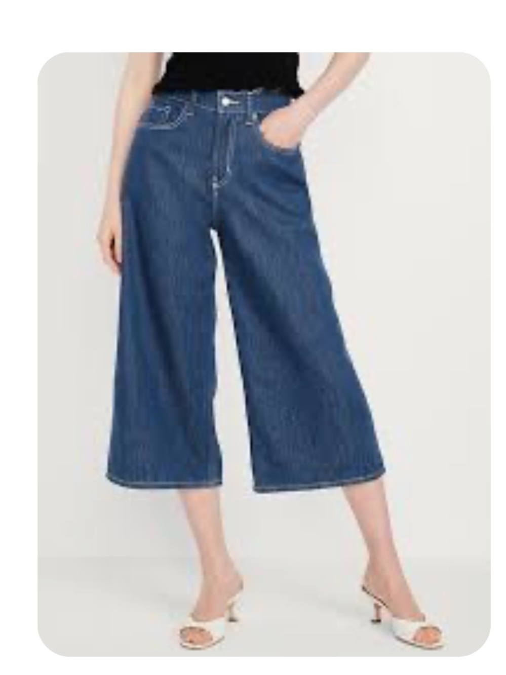 Old Navy drape denim, midrise, baggy, wide leg culottes size 2 - Picture 4 of 4